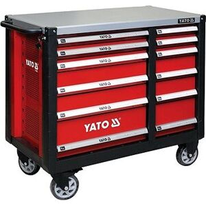 YATO Skrinka dielenská pojazdná 6 + 6 zásuviek červená