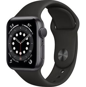 Apple Watch Series 6 44 mm Vesmírne sivý hliník s čiernym športovým remienkom