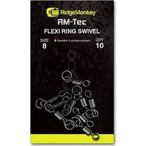 RidgeMonkey RM-Tec Flexi Ring Swivel Veľkosť 8 10 ks